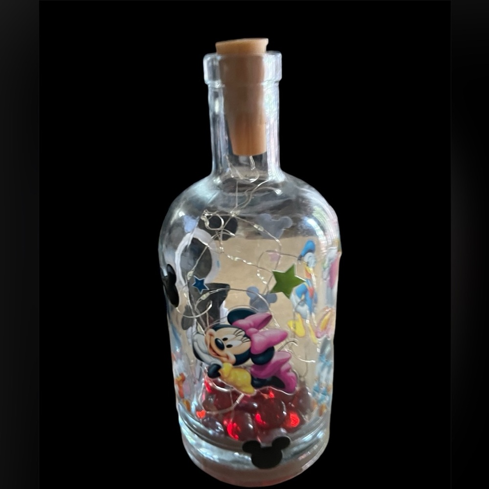 Disney Handcrafted Bottle with lights for decor